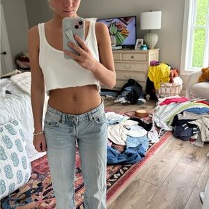 Zara mid rise straight leg jean